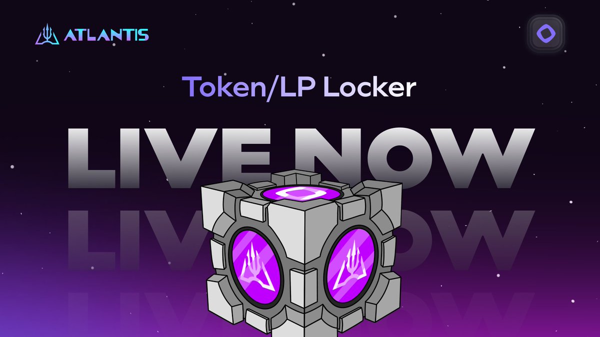 Token/LP Locker is now live on testnet. 🔒

Securely lock tokens, LP pairs, and even NFTs, all from one seamless interface.

Build trust through Atlantis. 👇

🔱 app.atlantisdex.xyz/liquidity-lock