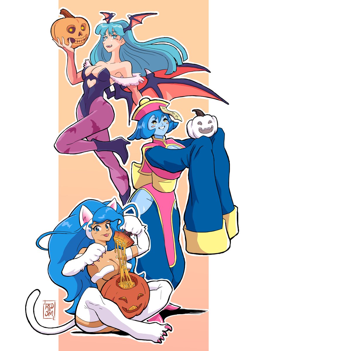 RedDaOni's tweet photo. Darkstalker Halloween #Capcom #Darkstalkers #Halloween https://t.co/WFxHyam9YF