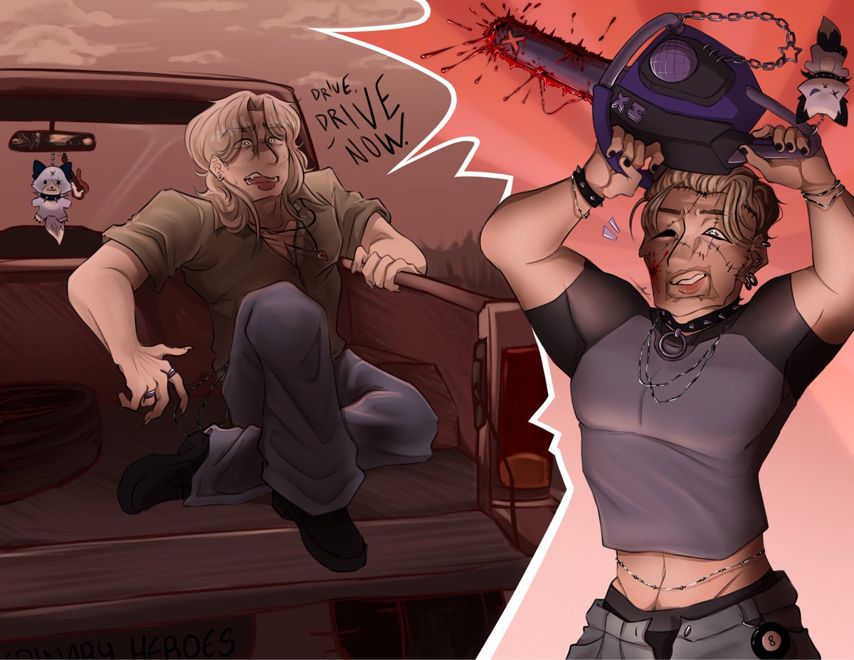 drawing__olive's tweet photo. blood//
DRIVEEE!!

Happy Halloween vilains! #Heroween_Collab2025 !!
#Jooyeon #Ode https://t.co/8gj00itJZl