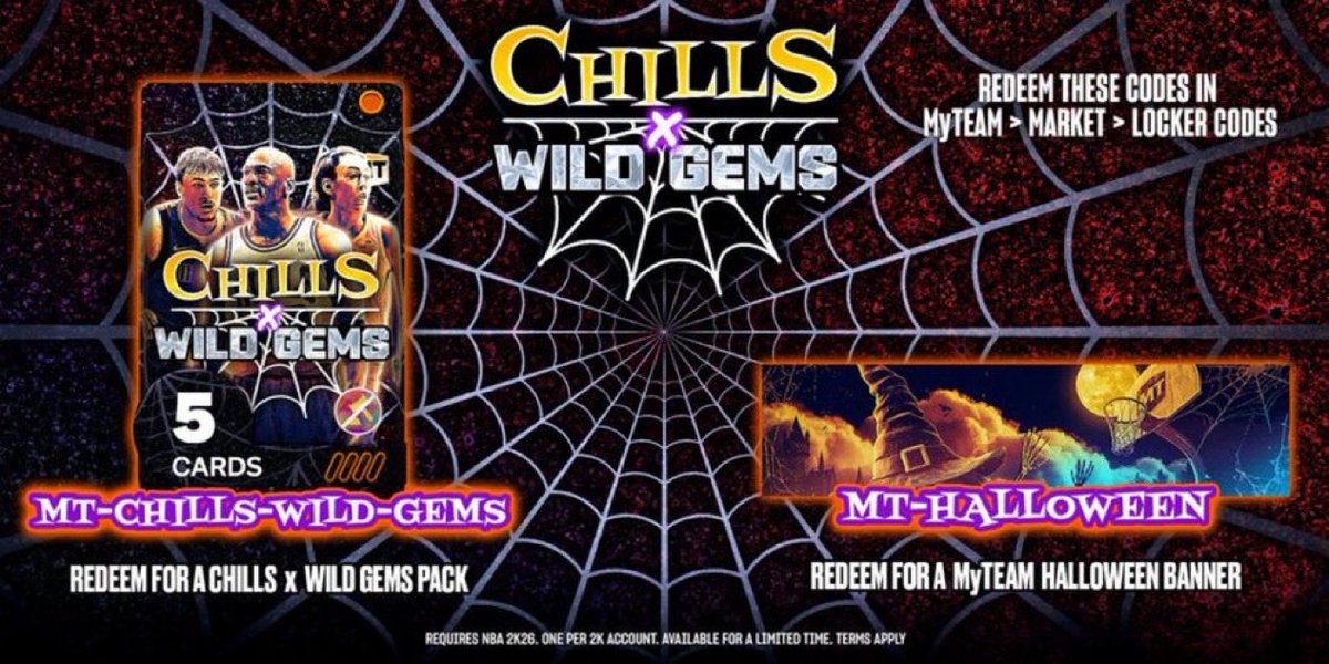 BREAKING: New halloween locker codes

MT-CHILLS-WILD-GEMS
MT-HALLOWEEN

#NBA2K26