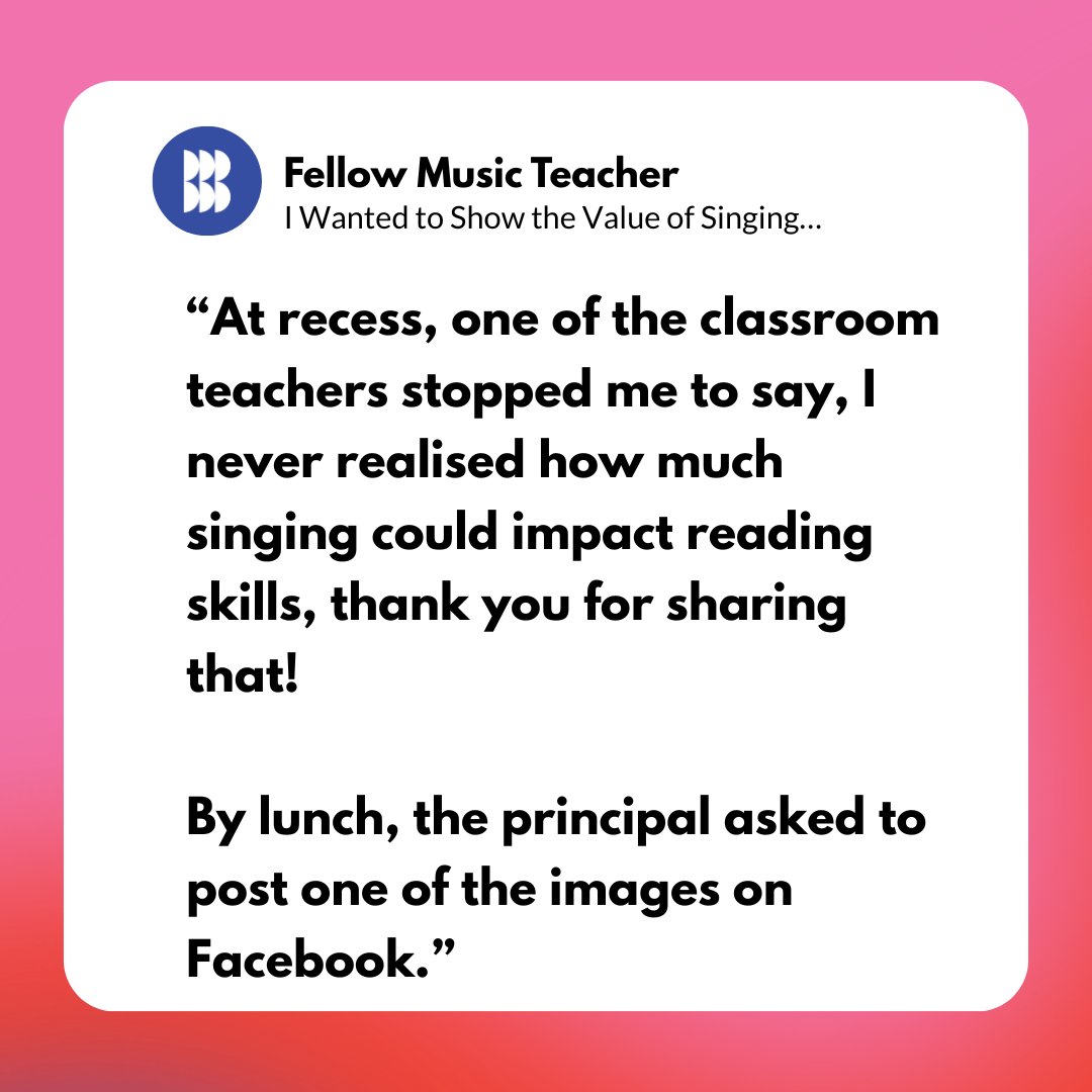 bb_brains's tweet image. A fellow music teacher shared how the Find Your Voice bundle turned hesitation into confidence, and their school felt the impact. 💛

Find your voice too: ow.ly/20e550X0CtT

✨ 15% off with code BELONGING15 (28 Oct – 11 Nov)

#biggerbetterbrains #musiclearning