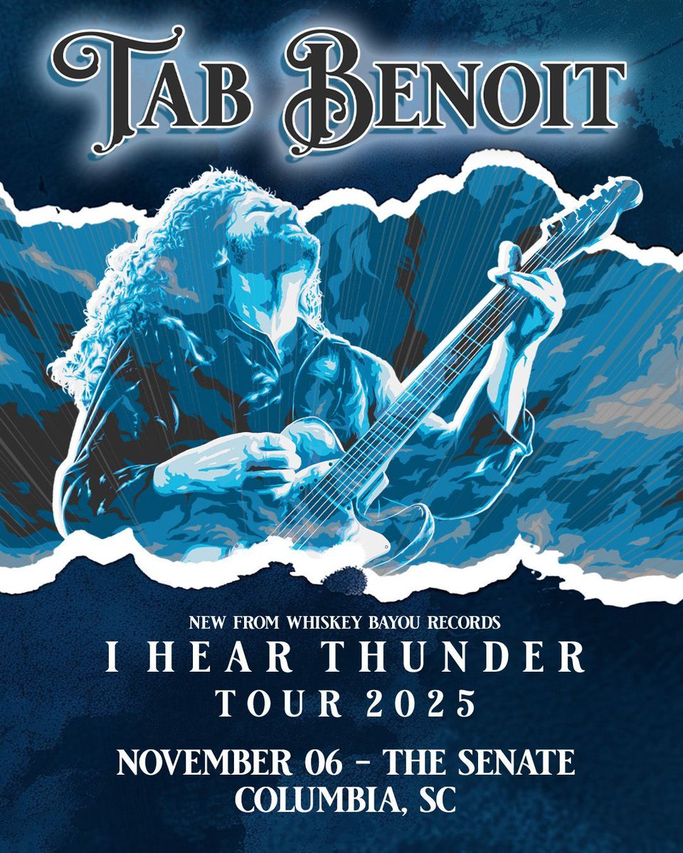 Next week! <a href="/TabBenoitLA/">Tab Benoit Official</a> is rocking Columbia on the I Hear Thunder Tour on Thursday, November 6 🤘  

** All tickets bought for the April date will be honored