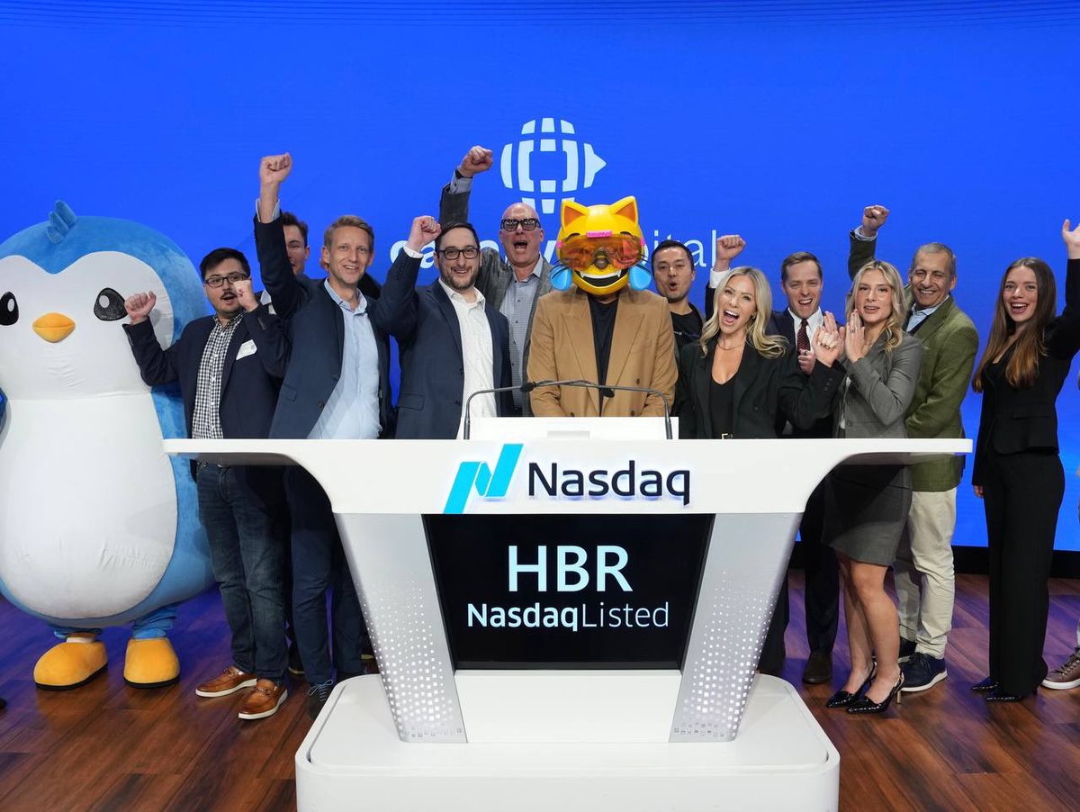 Huge congratulations to <a href="/CanaryFunds/">Canary Capital</a> and <a href="/hedera/">Hedera</a> on the HBR ETF listing

It was a pleasure to mog the Nasdaq closing ceremony with you all 🥂😹
