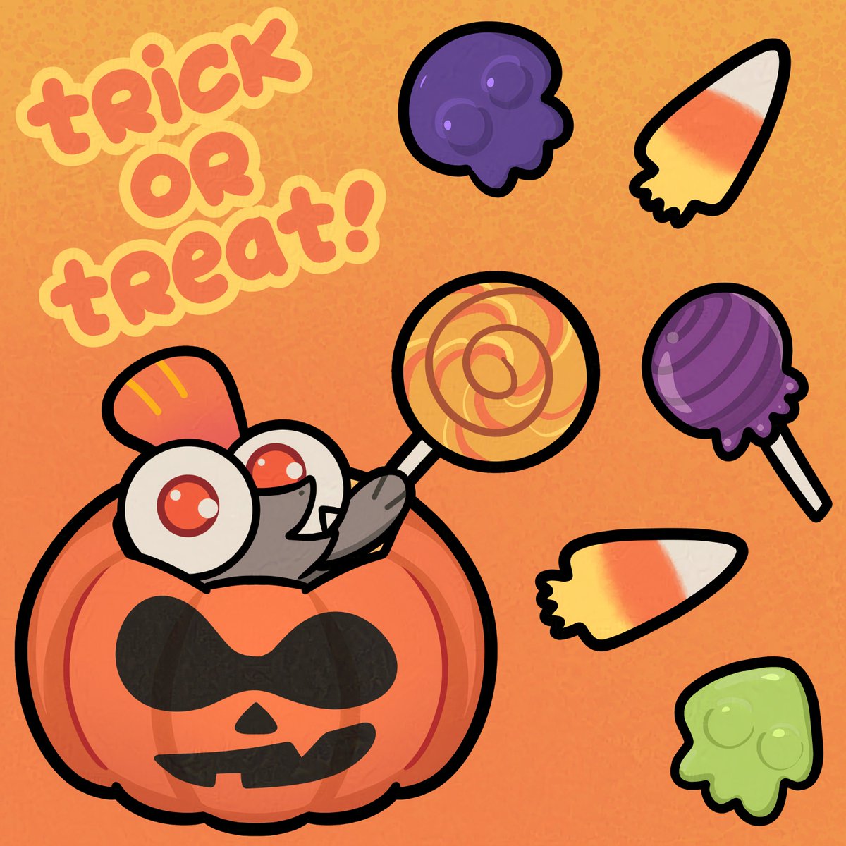 pao9159's tweet photo. trick or treat!!🎃happy Halloween!!👻
#splatoon #smallfry https://t.co/VLHs3c7m3U
