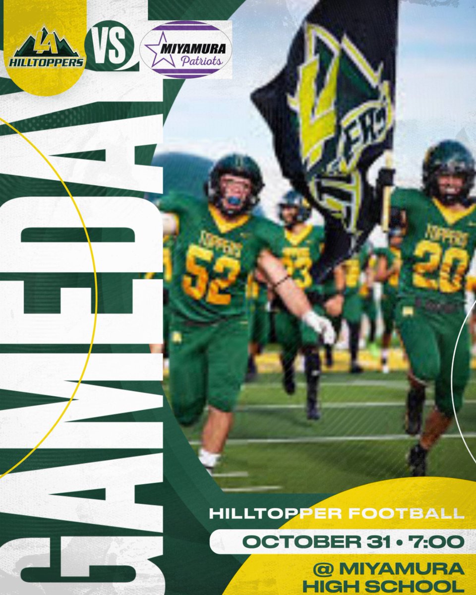 Hilltopper Football is headed to Miyamura High School tonight! Good luck Toppers!