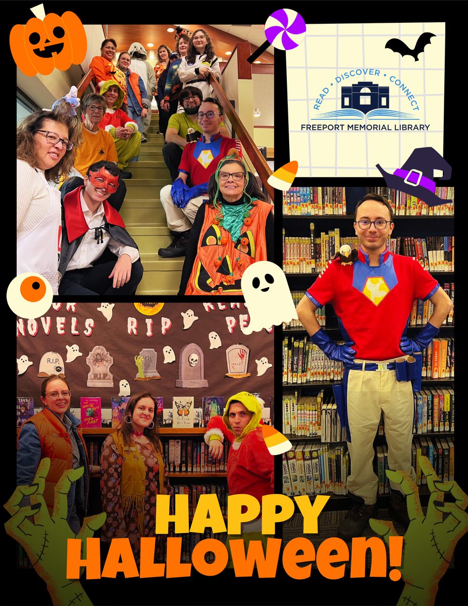 ASKFML's tweet image. 🎃 HAPPY HALLOWEEN! 🎃 From the staff here at the Freeport Memorial Library! #HappyHalloween #FreeportMemorialLibrary #LocalLibrary #FreeportNY #SpookySeason