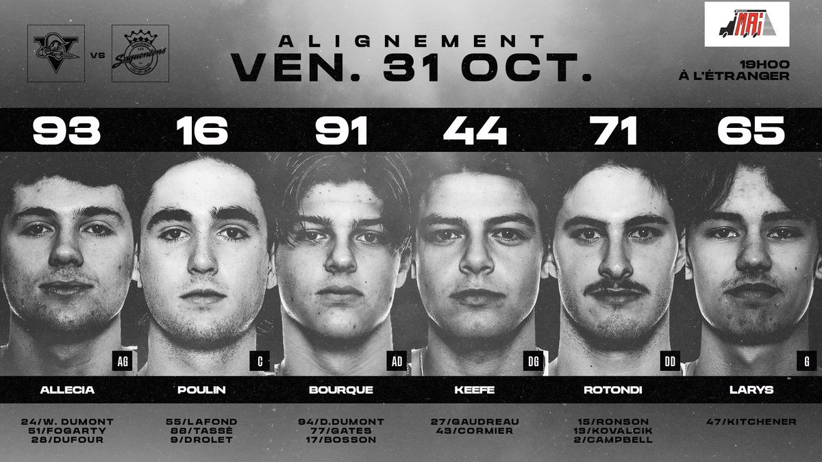 La formation de vos #Volts ce soir. 🎃

La rencontre est diffusée sur le 🖥️ rds.ca 

#GoRouges