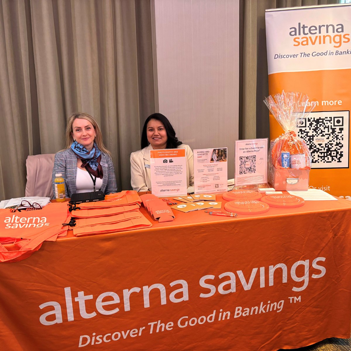 alternasavings's tweet image. 💼 Great day connecting with Mississauga’s small business community at the MBOT Small Business Forum! Huge thanks to everyone who stopped by to chat with Lesya, Kavita and Eric — here’s to growing local businesses, together. 🚀 #MBOT #AlternaDifference