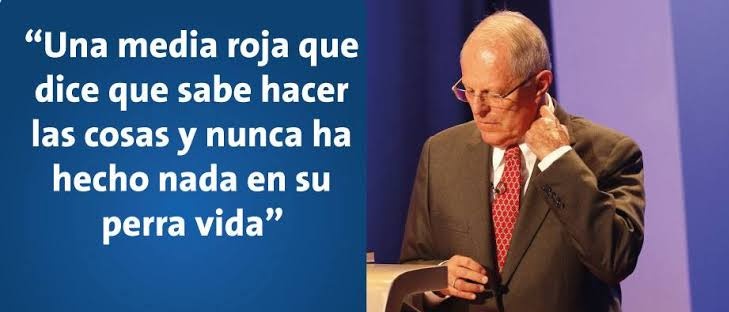 Esta fue la única vez que estuve de acuerdo con Pedro Pablo Kuczynski, cuando habló de la rastrera Verónika Mendoza.
😄😄😄