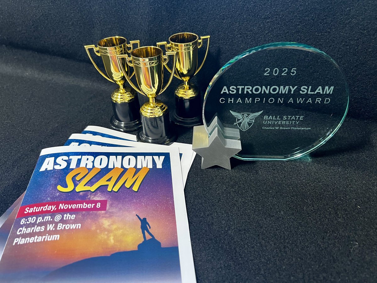 Our student presenters are eager to compete for Astronomy Slam Champion next weekend! Come cheer them on and vote for this year's winner!
Saturday, Nov. 8 at 6:30 p.m., doors open at 6 p.m.
$4 a person, refreshments included
Tickets: commerce.cashnet.com/BALL_EMS114