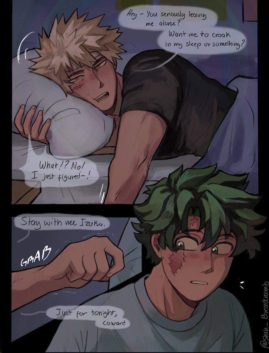StaleBreadcrumz's tweet image. Oh nooo ‘Kacchan Bakugou’ is sick! izuku quick! spoon him! #bkdk #dkbk 

Loosely inspired by “i’ll Take Care of You” by Shaggyherbals on Ao3 💛