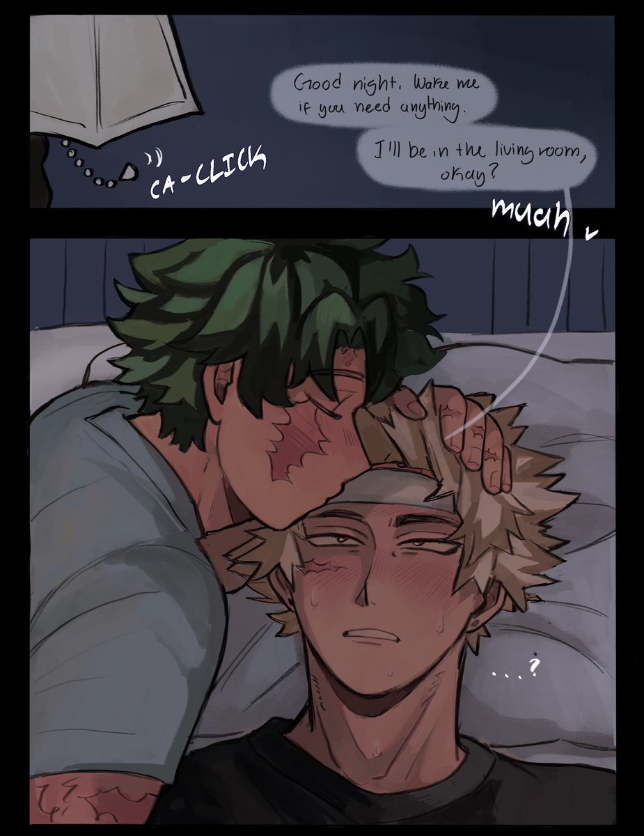StaleBreadcrumz's tweet image. Oh nooo ‘Kacchan Bakugou’ is sick! izuku quick! spoon him! #bkdk #dkbk 

Loosely inspired by “i’ll Take Care of You” by Shaggyherbals on Ao3 💛