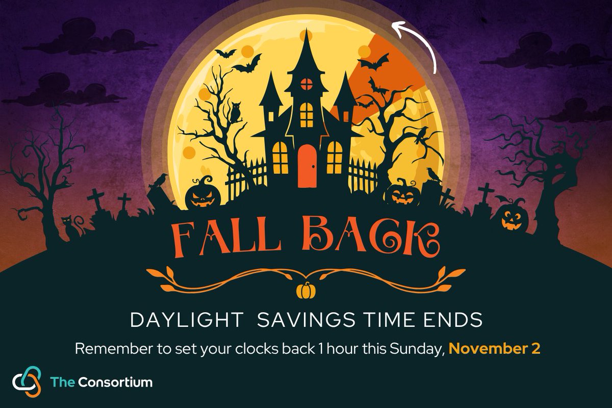 ⏰🍂Daylight savings ends this Sunday, November 2. Remember to set your clocks back 1 hour and enjoy the extra hour of sleep!