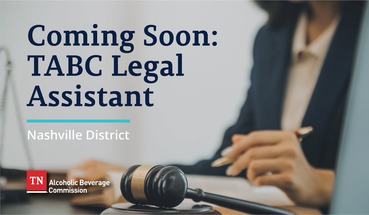 Exciting Career Opportunity!

The TABC is hiring a Legal Assistant to support our attorneys and serve the public. Enjoy a rewarding career with work-life balance &amp; comprehensive benefits, including health insurance, retirement, tuition waivers, &amp; paid leave.

Posting coming soon!