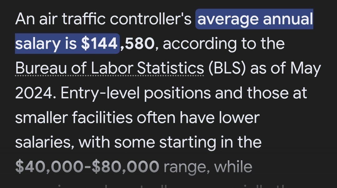 BenFranklin53's tweet image. So an air traffic controller makes excess if $125,000 / yr.
If they don&apos;t have a 9 month security cushion, then they have ZERO money management skills.
They are NOT living day to day, check to check as #demoRATS would have you believe. 

@TheFive #TheFive