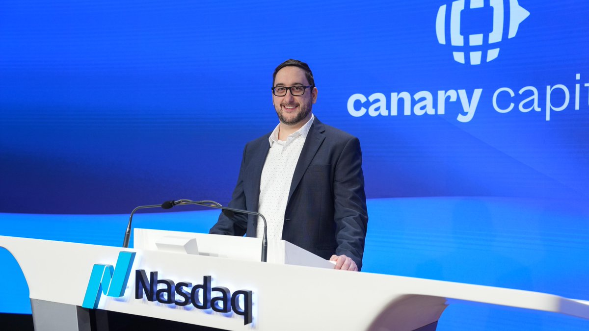 NasdaqExchange's tweet photo. 💫 Built for the digital age.
 💸 Canary Capital Group is macro-driven investment firm navigating digital and traditional markets with precision.
🎊 Thrilled to honor you at the @Nasdaq Closing Bell! https://t.co/WyUXUM7zzx