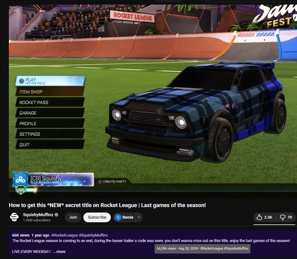 button_shiny's tweet image. Hey @SquishyMuffinz! Can you explain why you took my thumbnail without giving me any credit? I posted mine before his. You can look at the dates.

my vid: youtu.be/pnQhxOL9sSg?si…

squishy's vid: youtube.com/watch?v=c3zGic…
#RocketLeague