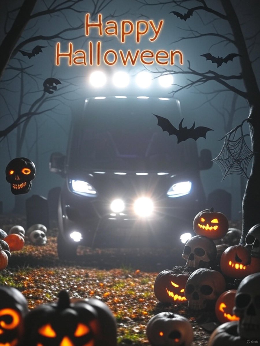 offrotie's tweet photo. 👻 Happy Halloween! 👻 

Spooky vibes in the woods! 🎃 ☠️ 🕸️

These AI-generated images were created using my original photos as a base—transformed into Halloween magic with skulls, pumpkins, bats, and more eerie decor. 

🕷️Happy Halloween!💀🕸️

 #offrotie #vanlife #halloween https://t.co/RLAipsUDCd