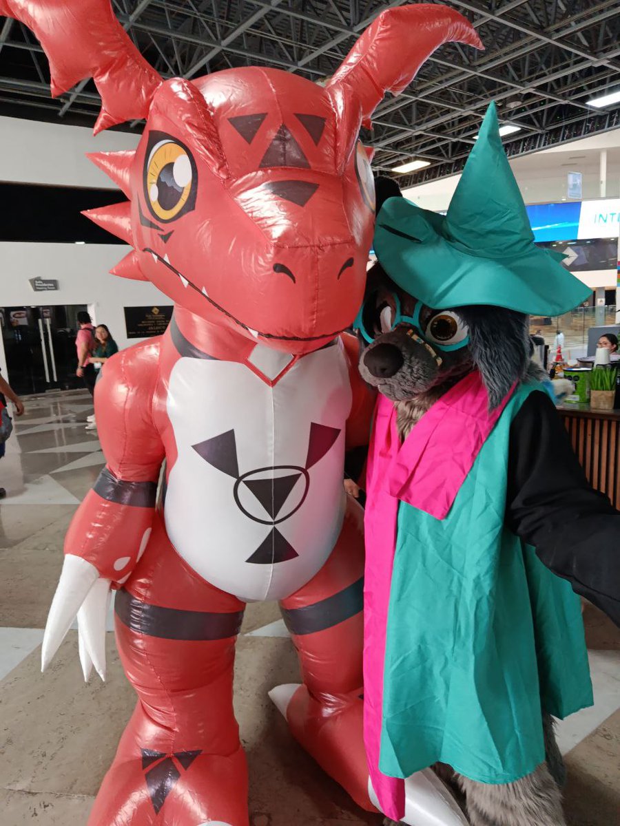 Geromon_'s tweet photo. Durante la Confuror de este año estuve acompañado de un Guilmon inflable y he aquí algunos momentos con el xD

#furry #furryfandom #fursuit #fursuiter #fursuiting #fursuitfriday #Ralsei #deltarune #cosplay #digimon #Guilmon #confuror #confuror2025 https://t.co/wYgt0QTsQ8