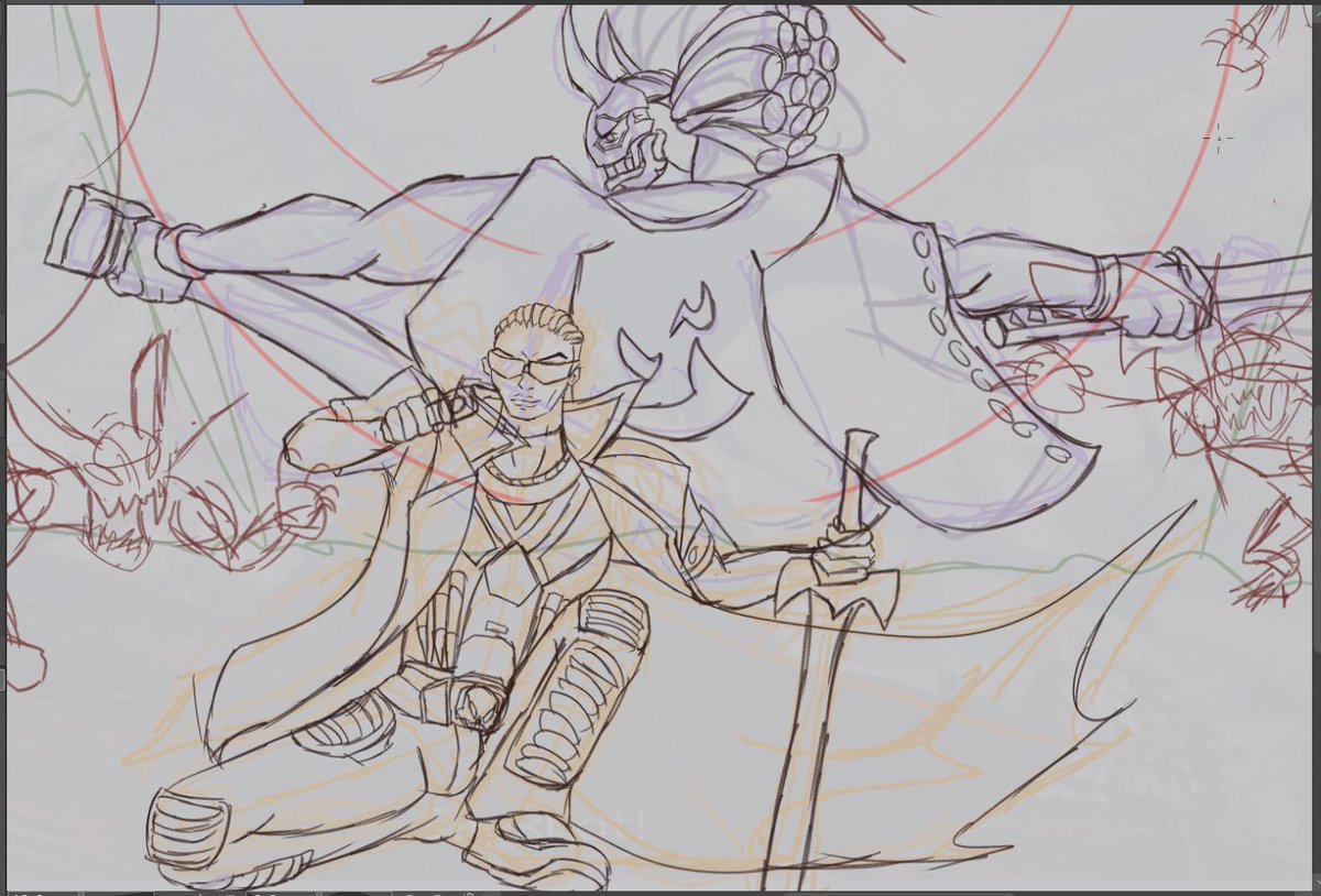 xaberz's tweet photo. Couldn't finish the sketch before Halloween 
#MarvelRivalsfanart #guiltygearfanart https://t.co/b6X7qMsuMR