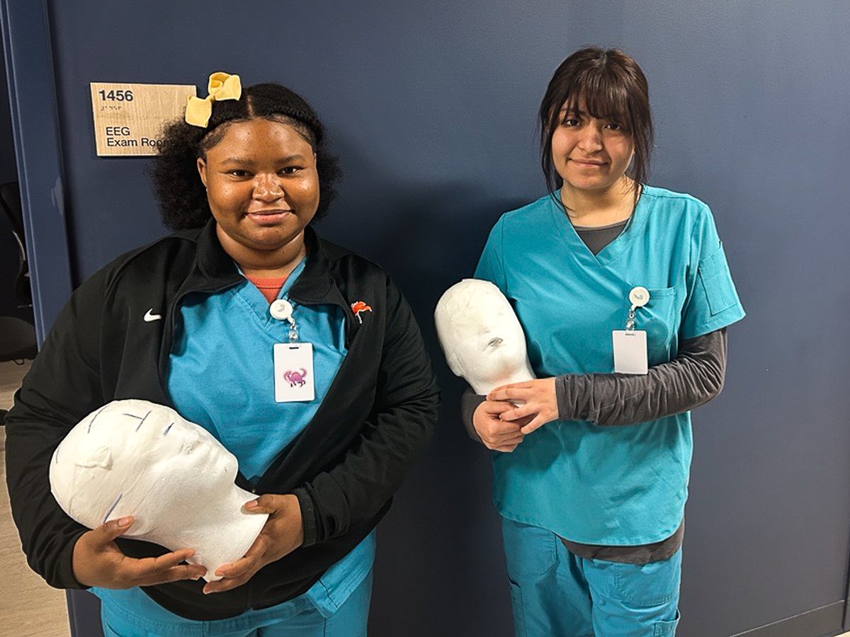 CRJesuit_TC's tweet image. We’re excited to celebrate a new CWSP partner – the Minnesota Epilepsy Group, a specialty medical practice offering a comprehensive range of diagnostic and treatment services for patients with epilepsy. Student interns Barbara and Celina are training to become EEG technologists.