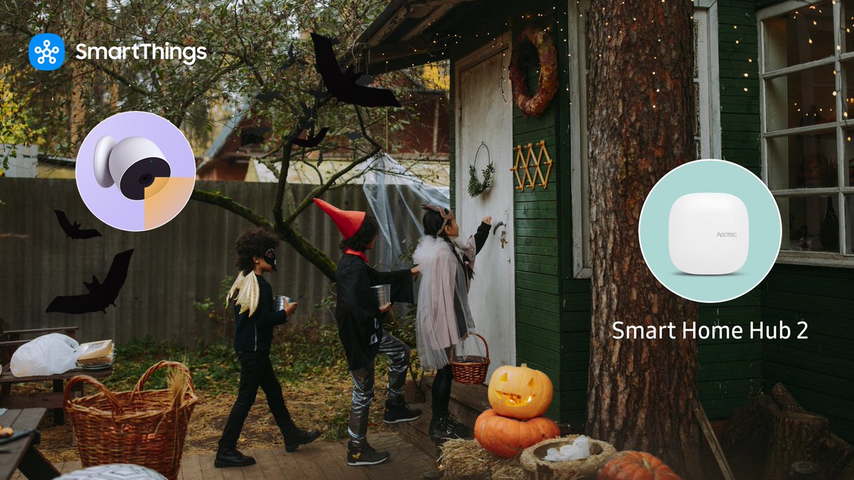 smartthings's tweet image. From brewing storms to late-night trick-or-treaters, #SmartThings keeps your home ready 🦇

The @Aeotec_Official Smart Home Hub 2 connects your cameras, doorbells, locks &amp;amp; more so you&apos;re always in control 👻

Get spooky-good savings when it comes to Samsung.com.