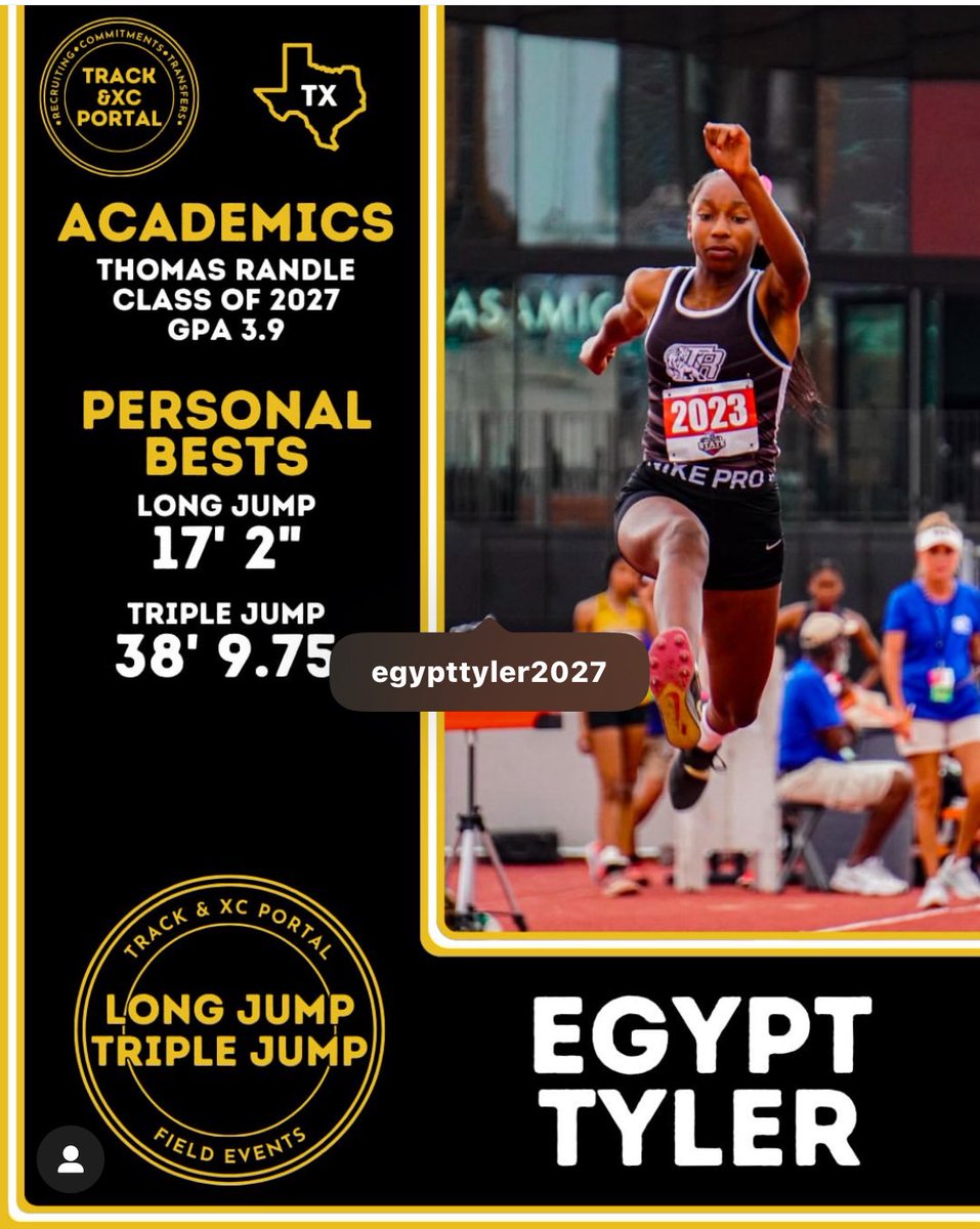 New season.. new goals… <a href="/Egypttyler/">Egypt Tyler</a> 
#trackandfield #jumper #classof2027 #triplejump #longjump #texastrack #ncaa  #trackrecruit