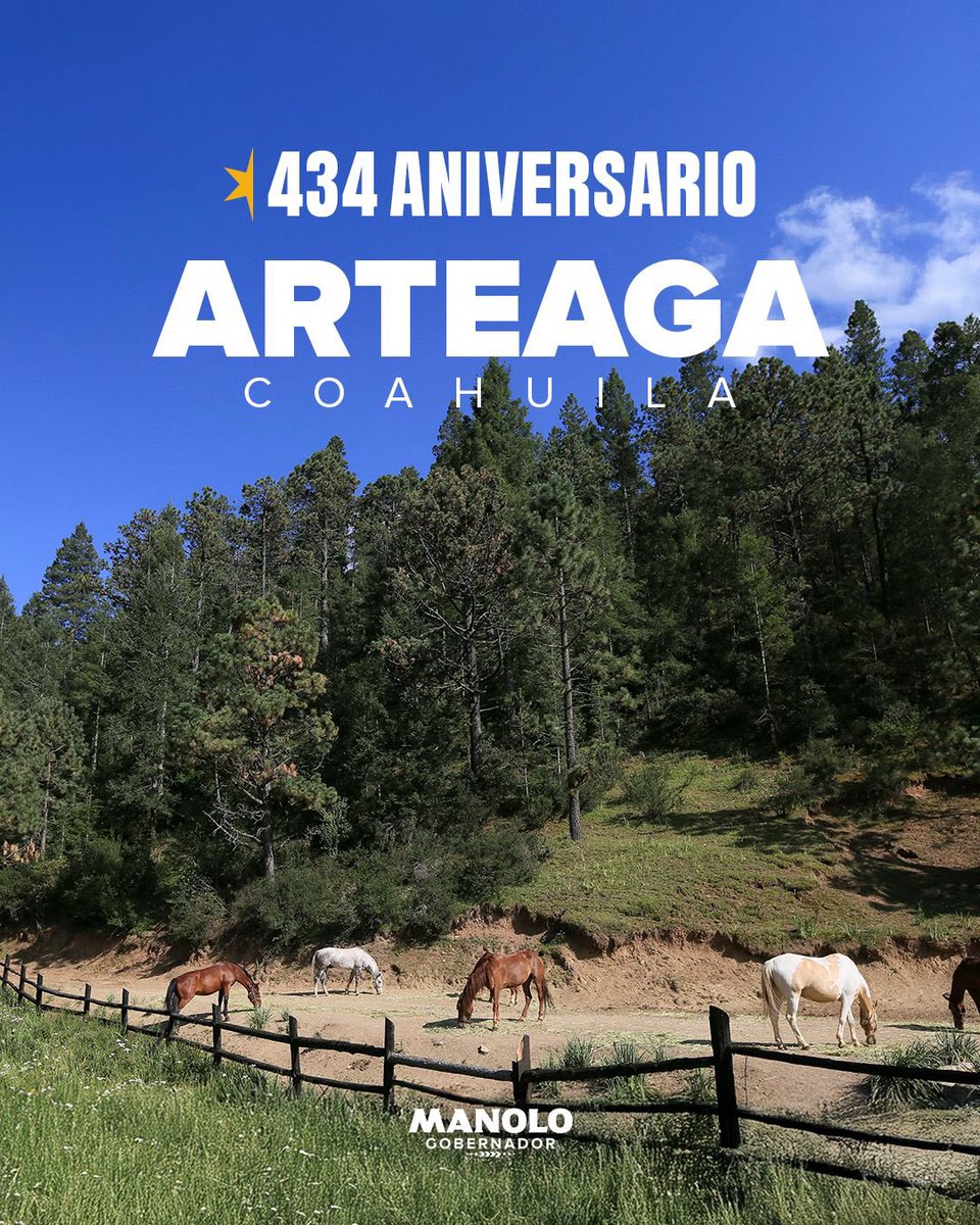 Hoy celebramos 434 años del hermoso pueblo mágico de #Arteaga, un gran municipio de #Coahuila que crece cada día con su gente, que conserva sus tradiciones y que sorprende con sus bosques, montañas y praderas. (1/2)