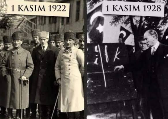1 Kasım 1922 
Saltanat kaldırılarak yönetim bir aileden alınıp Türk Milletine verildi. 

1 Kasım 1928 
Harf devrimi ile Türk alfabesine geçildi. 

#SaltanatınKaldırılması #HarfDevrimi