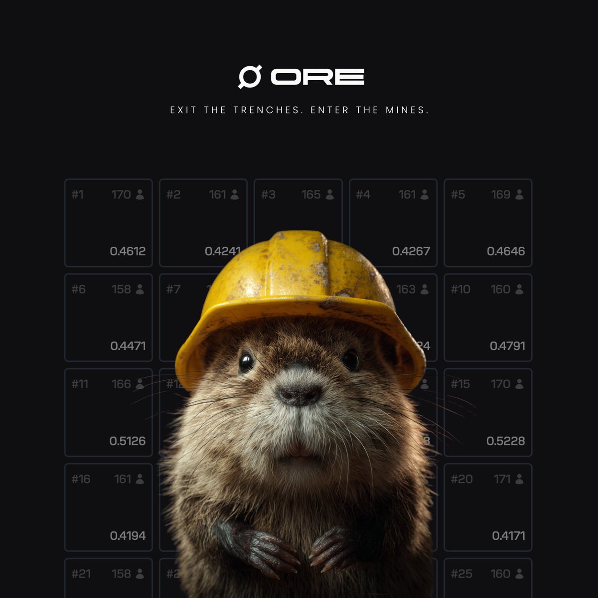 xg34r's tweet photo. Exit the trenches.
Enter the mines.

$ORE https://t.co/U9qCj2hJ4A