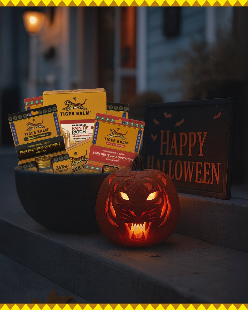 Tiger_Balm_US's tweet image. No tricks, just relief 🎃✨ Spot the 🐯 pumpkin 

#Tiger Balm #WorksWhereItHurts #TigerBalm #HalloweenRelief