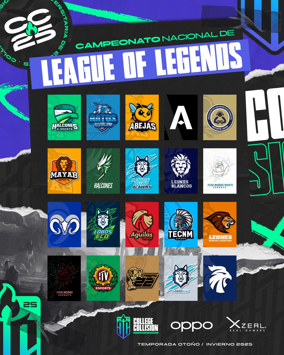 Las torretas caerán y solo una institución conquistará la Grieta. 
¡Comienza el Campeonato Nacional de #LeagueOfLegends! 🔥 

@oppomexico | <a href="/XZEAL_GAMING/">Xzeal</a> 
#CollegeCollision
