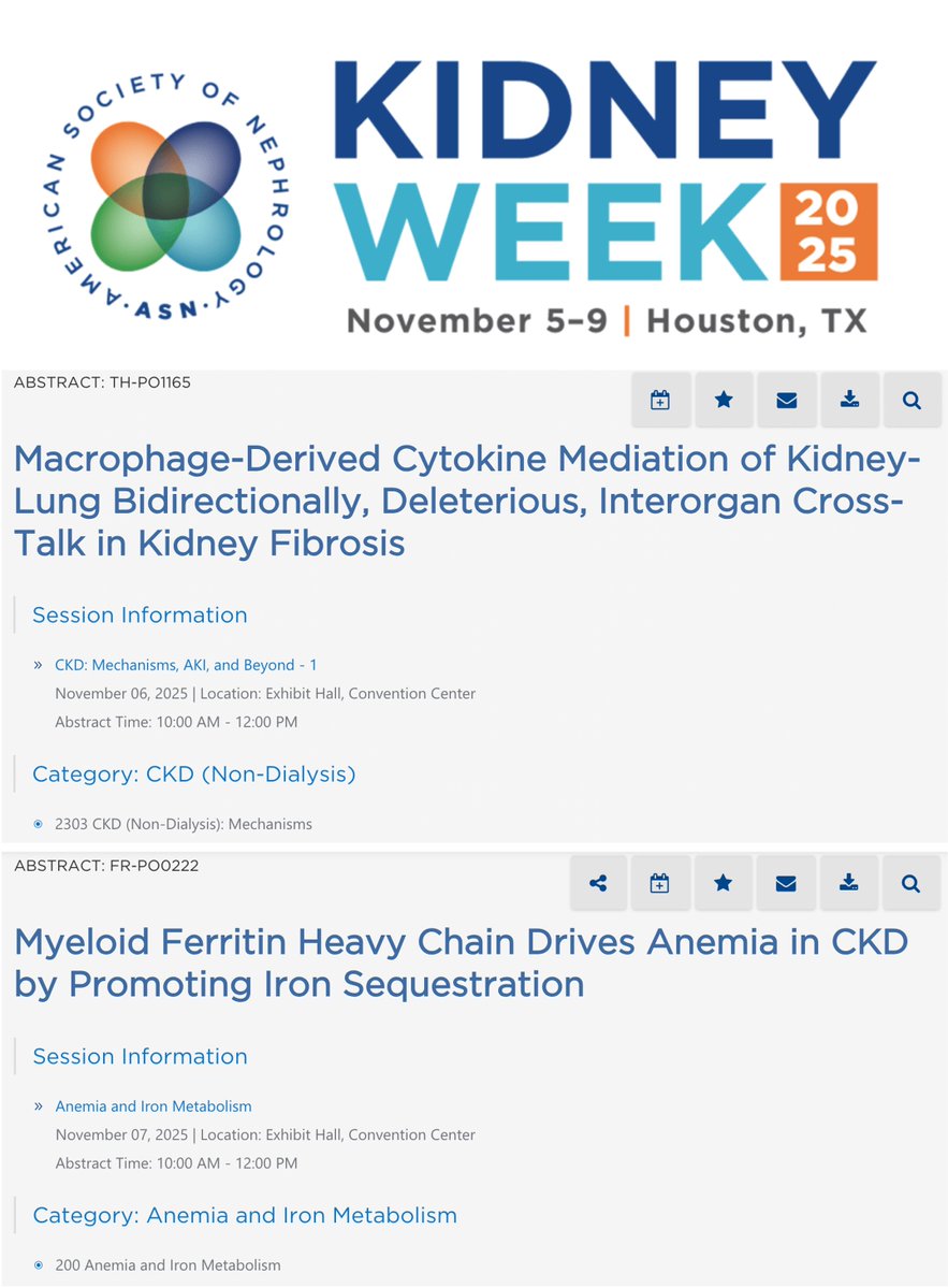 Excited to present our work at <a href="/ASNKidney/">American Society of Nephrology</a> #KidneyWk in Texas next week! I'll be presenting our poster on Thursday (TH-PO1165), &amp; <a href="/AkchurinOleh/">Oleh Akchurin</a>'s lab  will present theirs on Friday (FR-PO0222). If you're interested in our work, please stop by to exchange ideas #CKD #macrophages