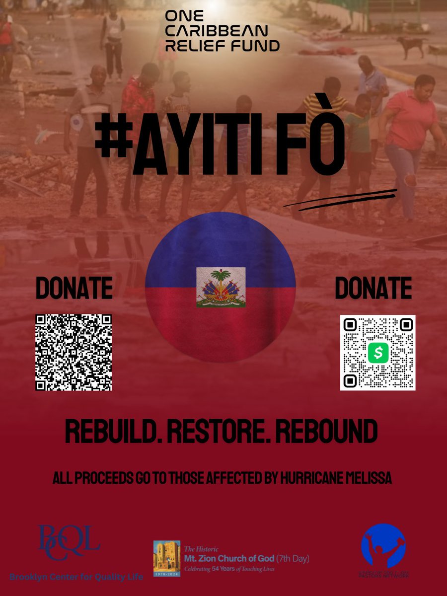 Our hearts and prayers are with Haiti as it recovers from Hurricane Melissa.

BCQL joins the One Caribbean Relief Fund to provide debris removal and hot meals for impacted families.

Donate Here: bit.ly/438mWUh
#AyitiFò #OneCaribbeanReliefFund