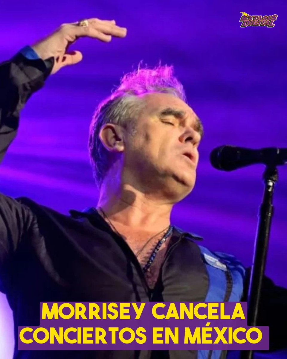 Extasis_Mexico's tweet image. ⚠️ OCESA informa: los conciertos de Morrissey del 31 de octubre (CDMX) y 4 de noviembre (GDL) fueron cancelados por agotamiento del artista.

🎟️ Reembolsos automáticos o desde el 7 de noviembre en taquilla.

#Morrissey #OCESA #Conciertos #CDMX #Guadalajara