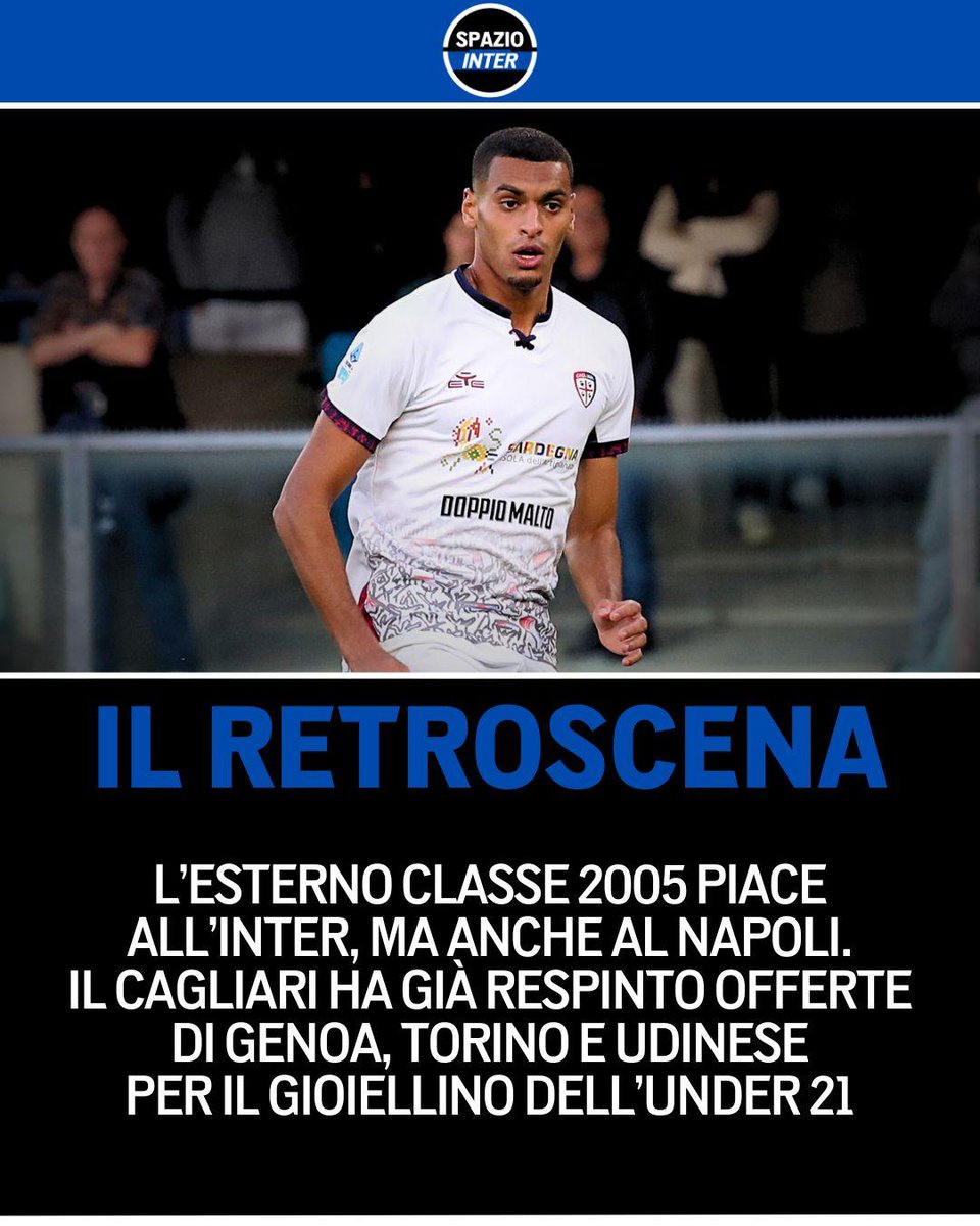 SpazioInter's tweet image. L&apos;Inter punta al giovane terzino del Cagliari 🔥

Si tratta di un prodotto del vivaio rossoblu che Pisacane conosce benissimo. Idrissi è inseguito da altri club di Serie A, ma Pedullà sottolinea che il Cagliari ha respinto tutte le offerte ricevute😯

#Idrissi #Inter #SpazioInter
