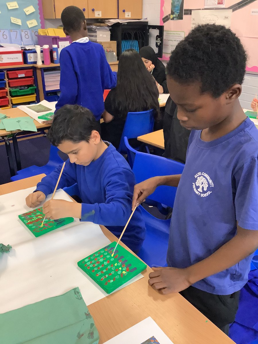 Year 5 enjoyed exploring and creating artwork in the style of Kenneth Nkusi. They used techniques such as dry brush and overlay to add texture 🎨🖌️ #FrancophoneArtWeek <a href="/HazelSchool/">Hazel Community Primary School</a>