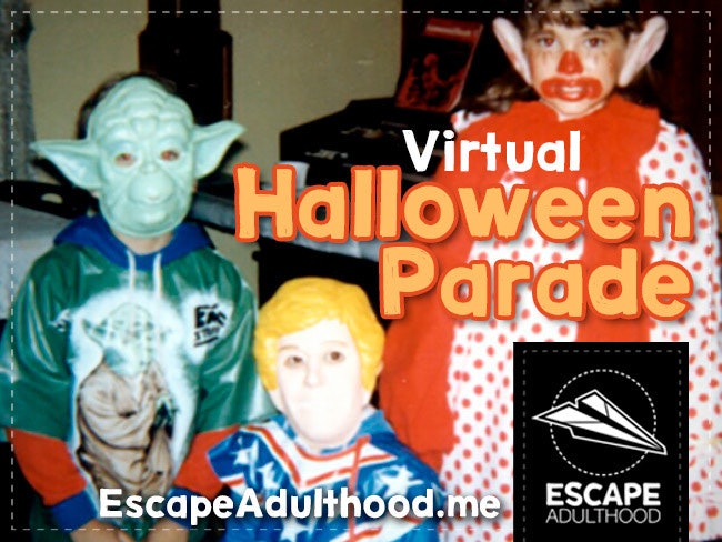 escapeadulthood's tweet image. Happy Halloween! May the spirit of childhood ward off any Adultitis from this hyper-sugared holiday!!

Let's see your costumes past or present!

#virtualhalloweenparade #childhoodsfavoriteholiday #candycandycandy #costumefun #escapeadulthood