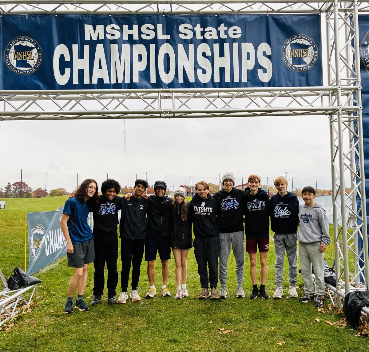 This team seems to have fun whatever they do, including the state meet course preview today.