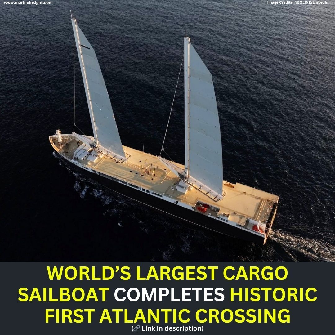 MarineInsight's tweet photo. Read the news here 👉https://t.co/86Rdko0uSC
The world’s largest cargo sailboat, Neoliner Origin, completed its first transatlantic voyage.
#Sailboat #Cargo #Neoline #Voyage #Maritime #MarineInsight #Merchantnavy #Merchantmarine #MerchantnavyShips https://t.co/Kdbi1kdhDT