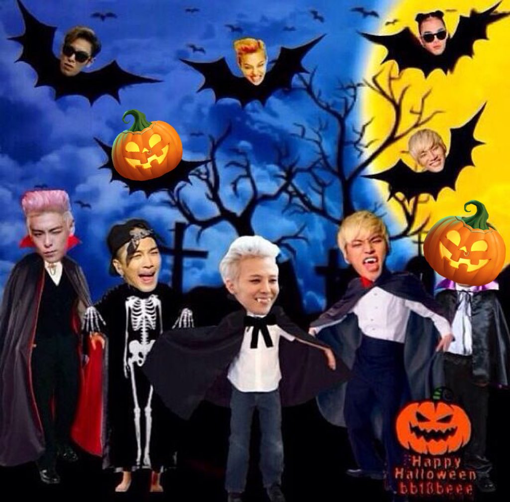 MillennialB4NG's tweet photo. happy halloween! - 🦭#BIGBANG #BIGB4NG #MB_OT4 #TAEYANG #GDRAGON #TOP #DAESUNG https://t.co/g6nu5tMYo4