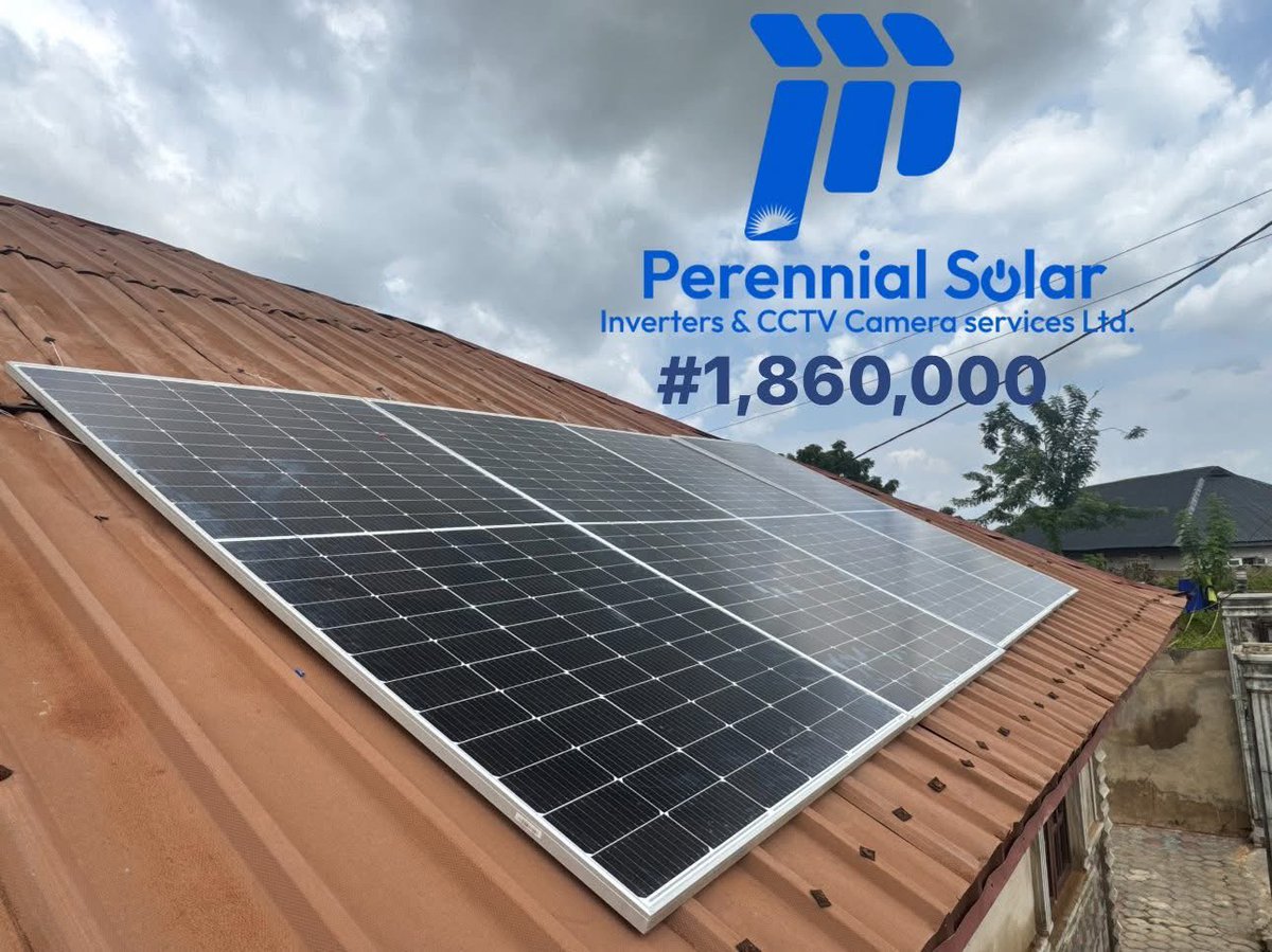 Perennial_Solar's tweet photo. 4.2kva Solar Setup
✅ 4 units of 555watt Solar Panels 
✅ 2 x 220ah Tubular Battery
✅ All accessories

₦1,860,000

Load: Pumping machine, Microwave, Washing Machine, freezer, TVs, 2 fans, lights, decoder, blender, console, workspace and many other basic household appliances. https://t.co/pVuYpn9CiP
