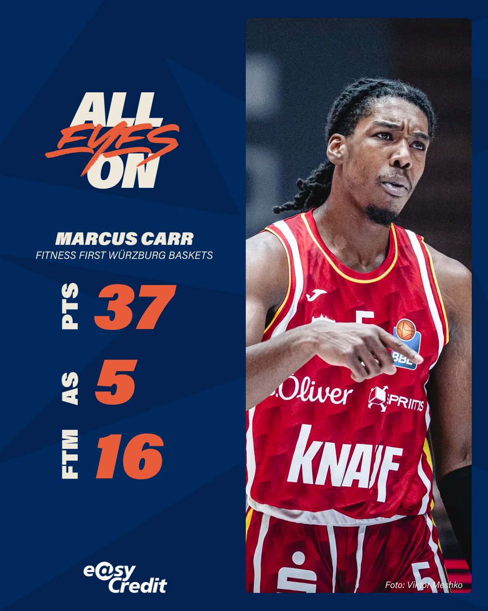 ALL EYES ON: Marcus Carr 👀

Der Spielmacher führt seine Fitness First Würzburg Baskets zum Double-Overtime-Sieg gegen Science City Jena! 😤

📺 Alle Spiele der #easycreditbbl live bei <a href="/dynsport/">Dyn Media</a>.

#welcometowow #madetowow #alleyeson