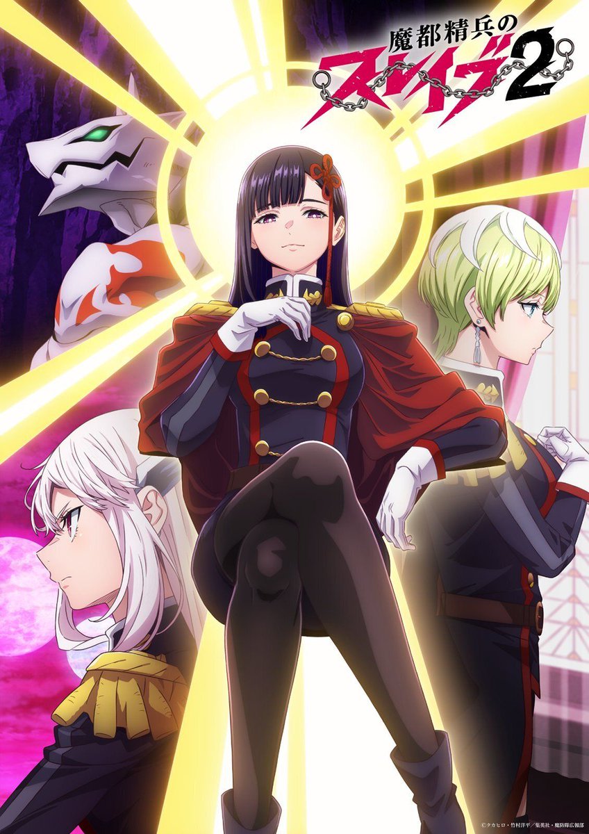 Poster for the second season of the anime Chained Soldier, showing new characters