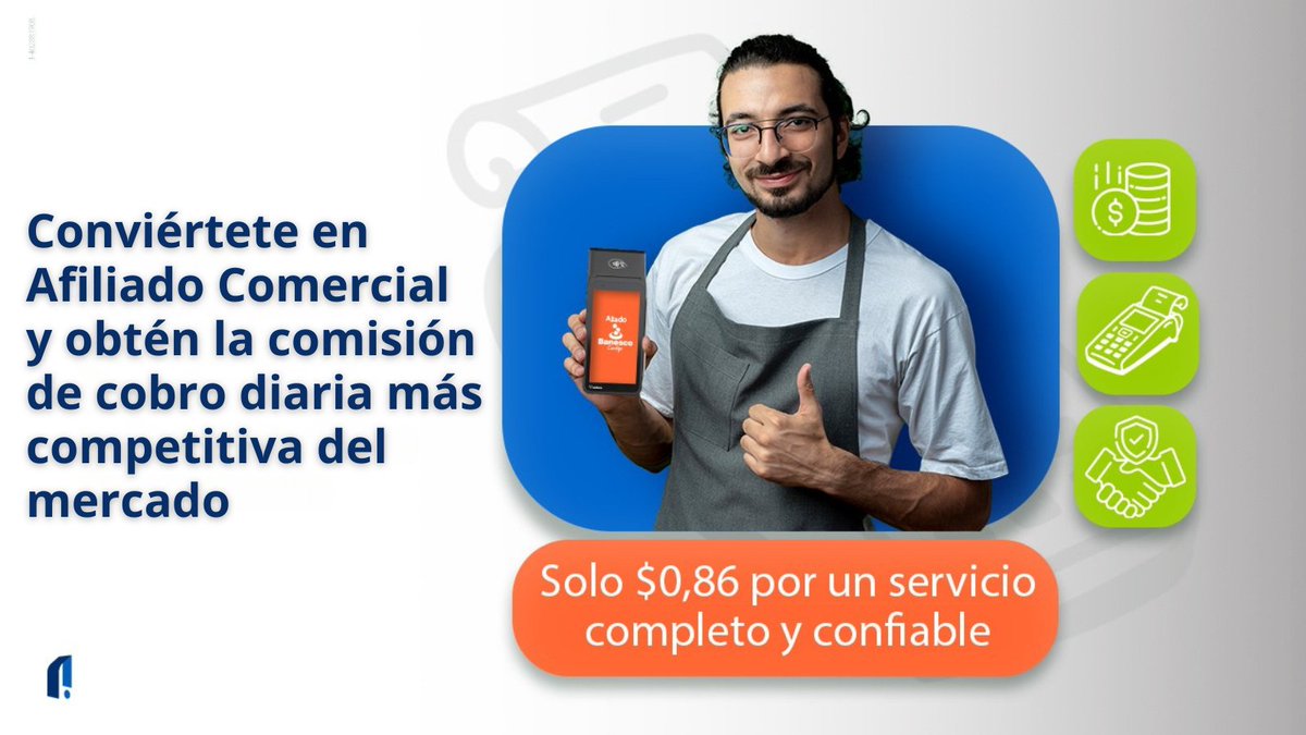 ¡Ser parte de nuestros afiliados comerciales tiene sus ventajas! Obtén la tasa de cobro diario más competitiva del mercado ¡solo $0.86!📲✅

Menos gastos fijos, más beneficios para tu negocio. Conoce más en nativapagos.com

#nativaPagos #AliadoBanesco