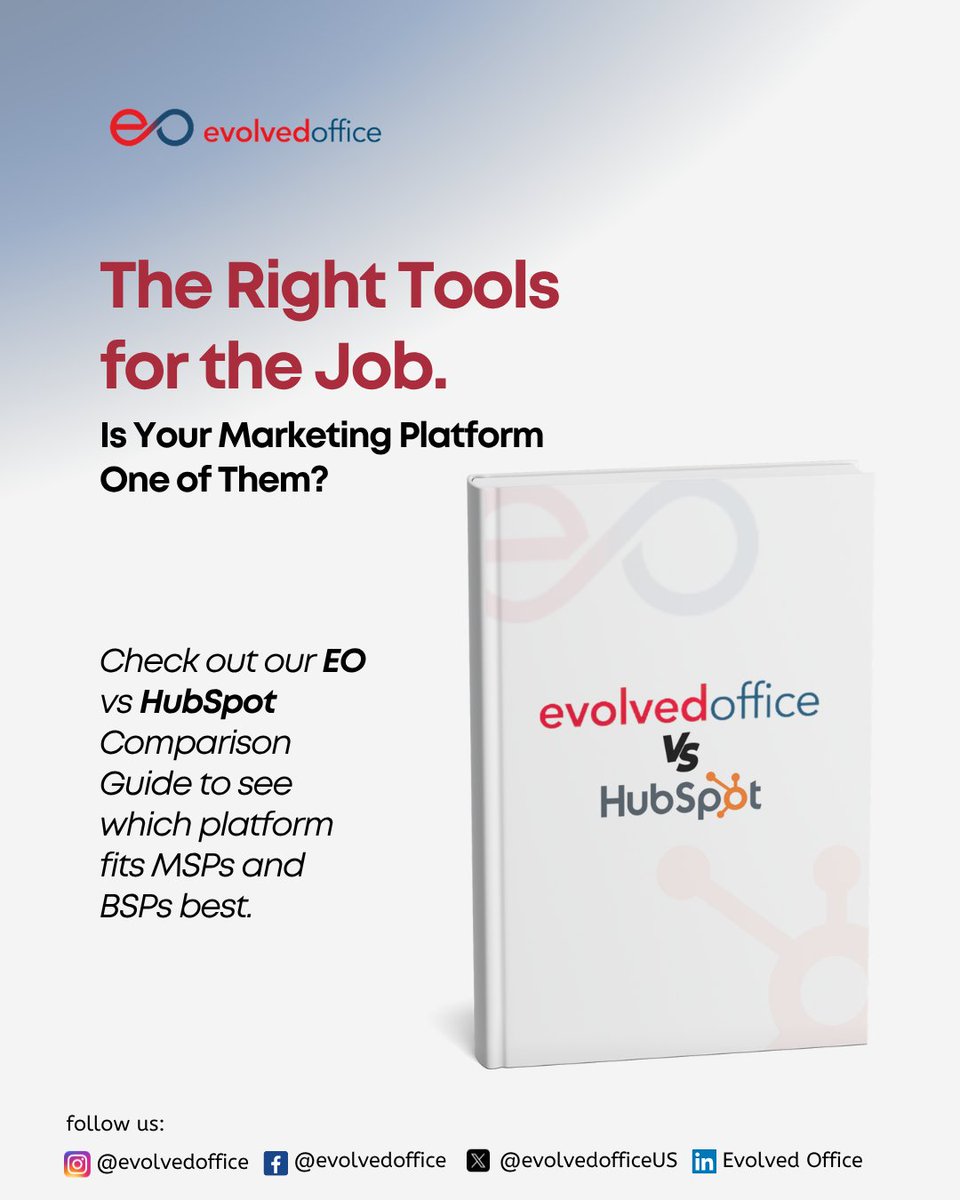 EvolvedOfficeUS's tweet image. MSPs & BSPs—ever feel like HubSpot isn’t built for you? Evolved Office is. It’s tailored to how you work, minus the fluff or extra fees. Comment “Comparison” & I’ll send you the guide. Let’s make Q4 your strongest yet.