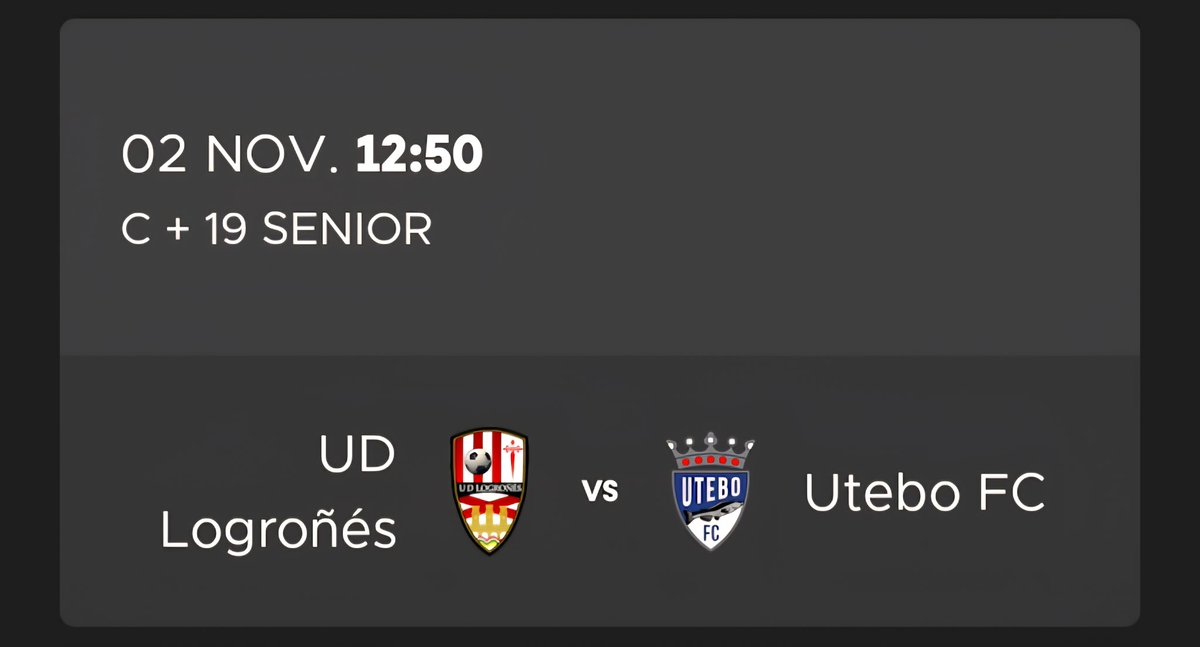 diegodegiusti's tweet image. 🔥 Jornada 9 - Grupo 2
👉 #UDLogroñes 🆚 #UteboFC
📆 Domingo 2 de noviembre
⏰ Desde las 17:00 (🇪🇸​) / 13:00 (🇦🇷​)
🎙 Relato en vivo: @diegodegiusti
📺 Seguilo por @fcplay_