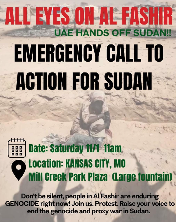 Kansas City, a massive protest against the UAE funding of the RSF militia 

#savesudan