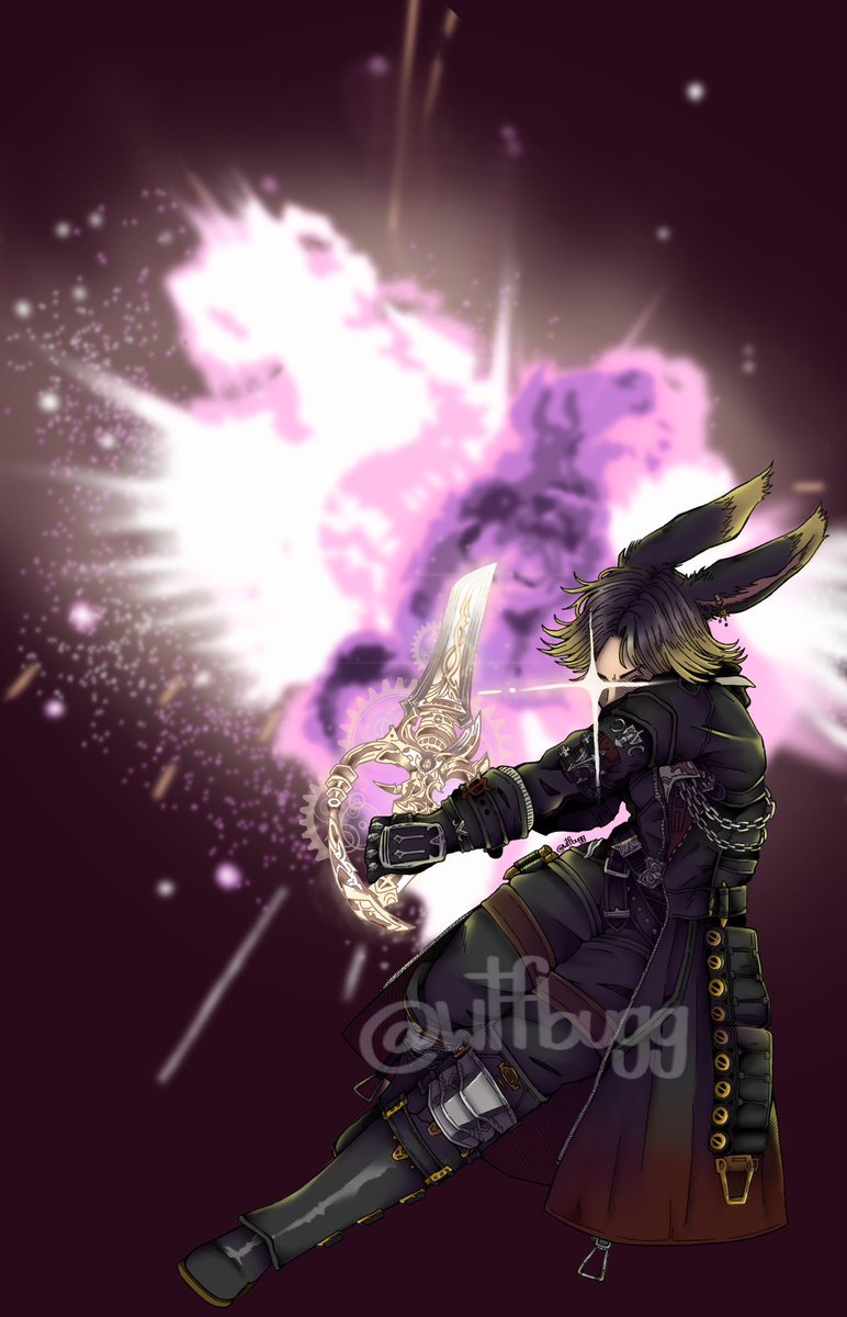 A piece of my friends WoL as a thank you and birthday gift. Would love to do more jobs/races as this one was so much fun to do! 

#ffxiv #ffxivart