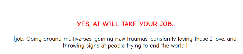A... Mass generalization.
that must be some highly advanced tech... i wonder who made it...
*So said the robotic copy that the real Tiky made in case they were missing*